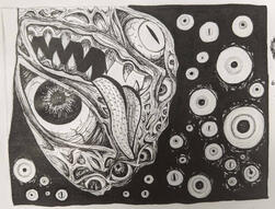 Sketch for Linoleum Block Printing